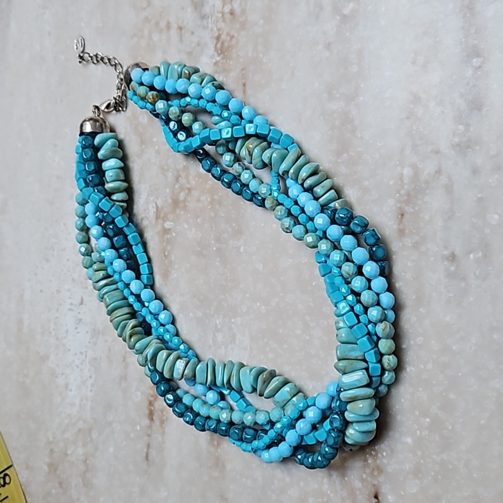 😍925 Silver & Turquoise Bead Necklace😍NWOT